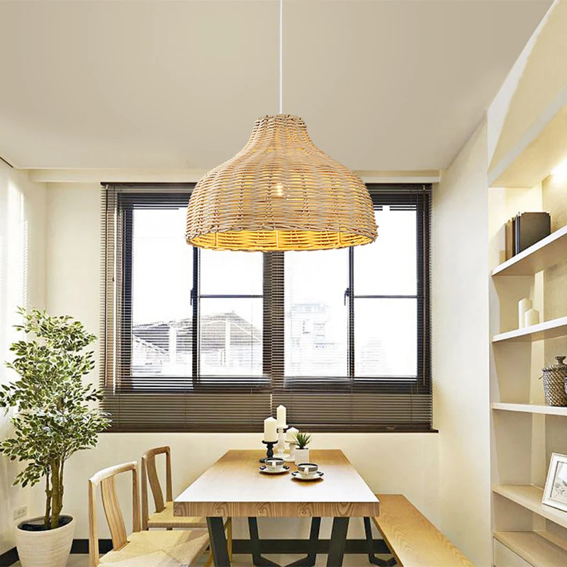 Pot Cover Restaurant Plafondlamp Rotan 1 Lamp Aziatische Stijl Hanglamp Clearhalo