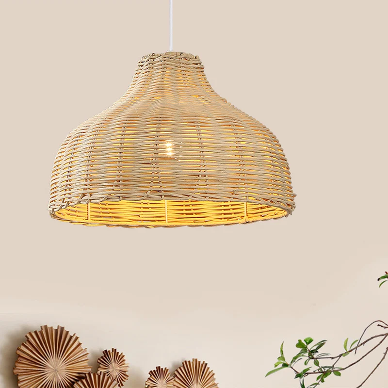 Pot Cover Restaurant Plafondlamp Rotan 1 Lamp Aziatische Stijl Hanglamp Clearhalo