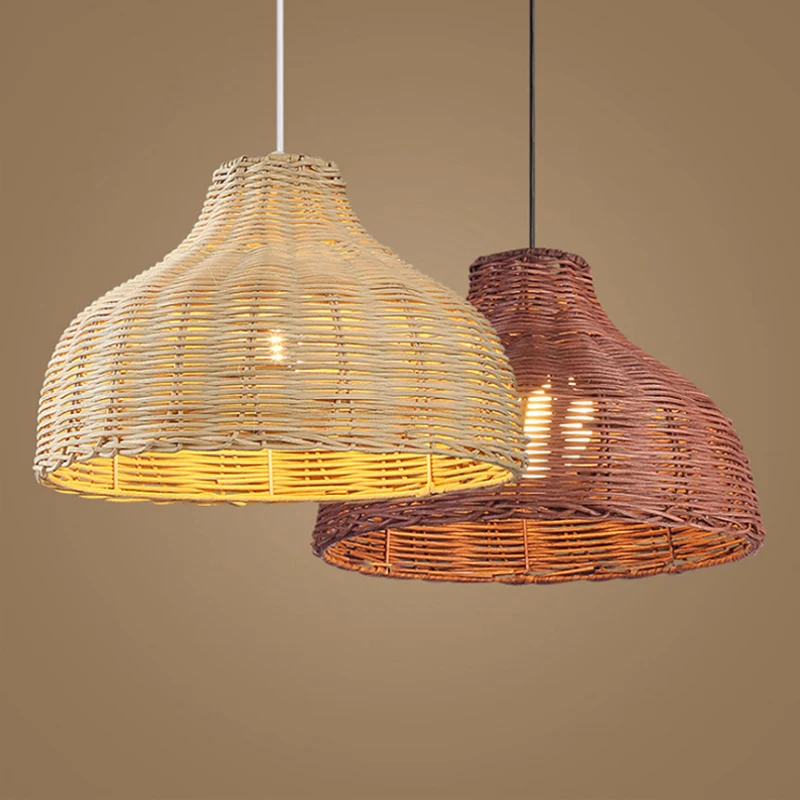 Pot Cover Restaurant Plafondlamp Rotan 1 Lamp Aziatische Stijl Hanglamp Clearhalo