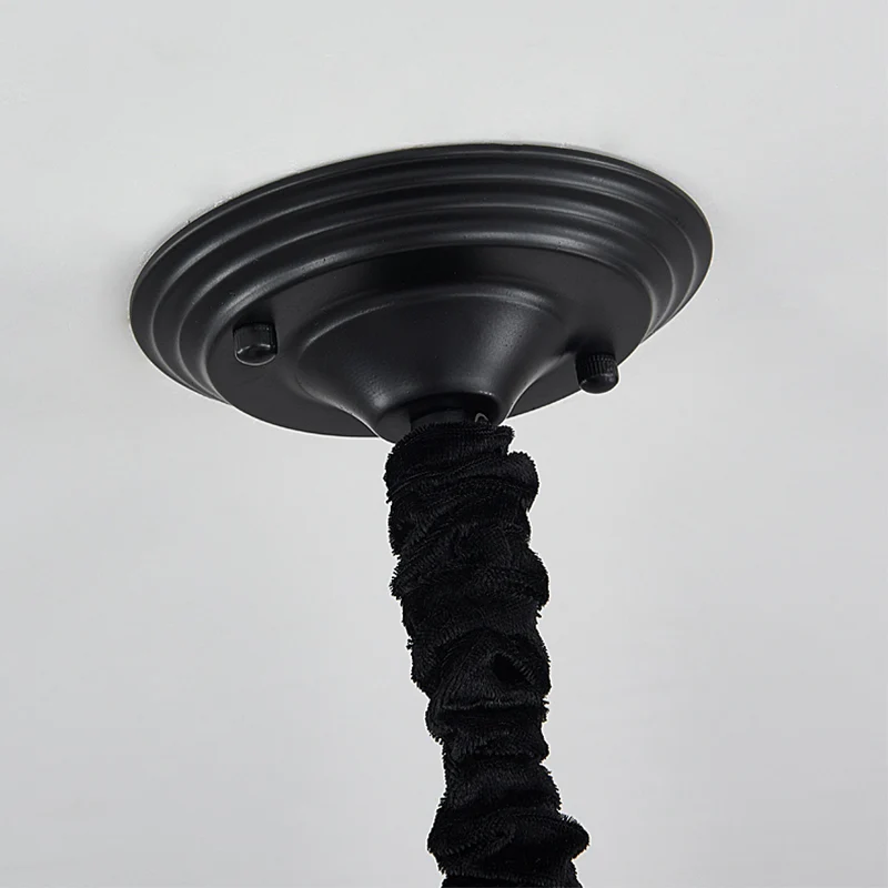 Prismatische kristallen kegel hanglamp Traditionele salonplafondkroonluchter zwart Clearhalo