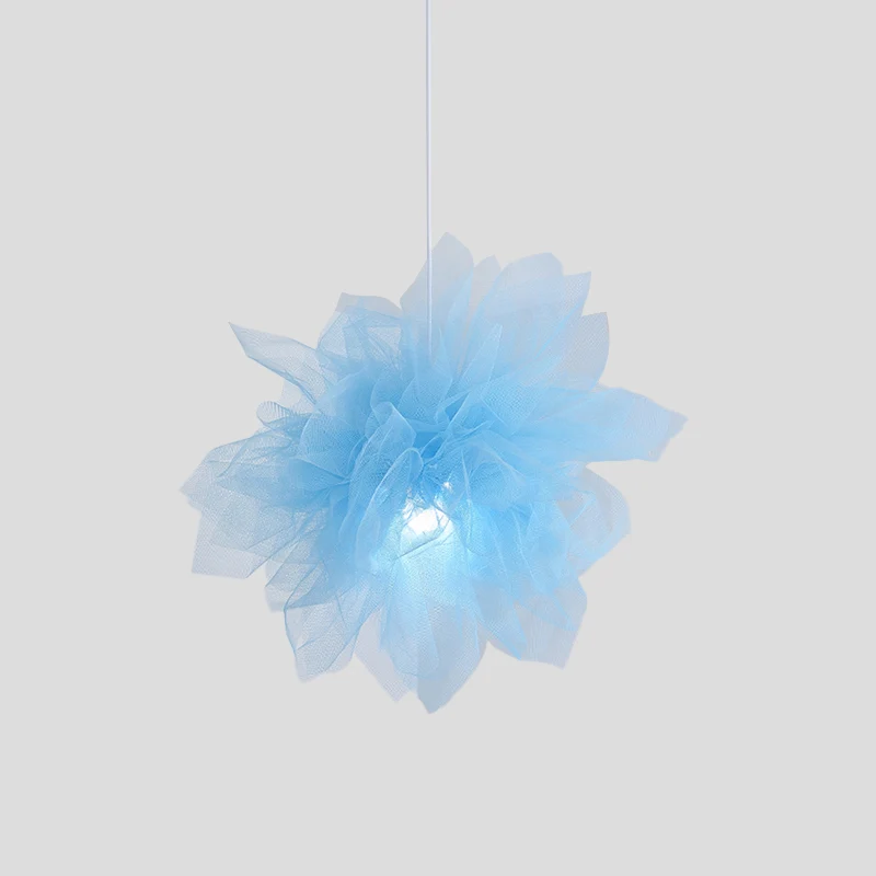 Pure bloem plafond hanglamp modernisme 1 licht 18 "/27" breedte wit/blauw/roze hanglamp voor slaapkamer Clearhalo