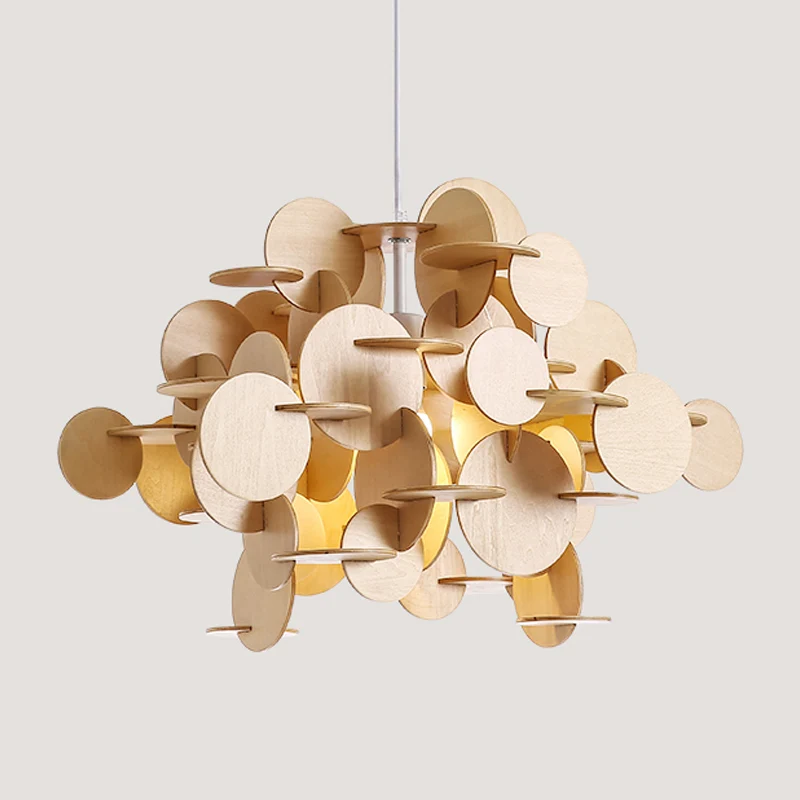Puzzel houten plafondhanger Nordic 1-lichts kinderkamer hanglamp veelkleurige/natuurlijke kleur Clearhalo