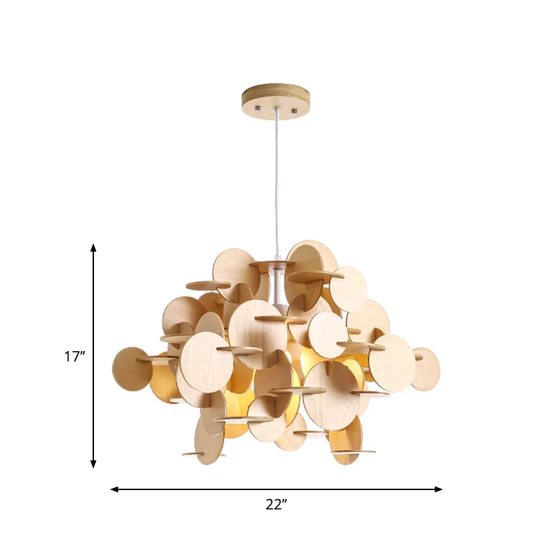 Puzzel houten plafondhanger Nordic 1-lichts kinderkamer hanglamp veelkleurige/natuurlijke kleur Clearhalo