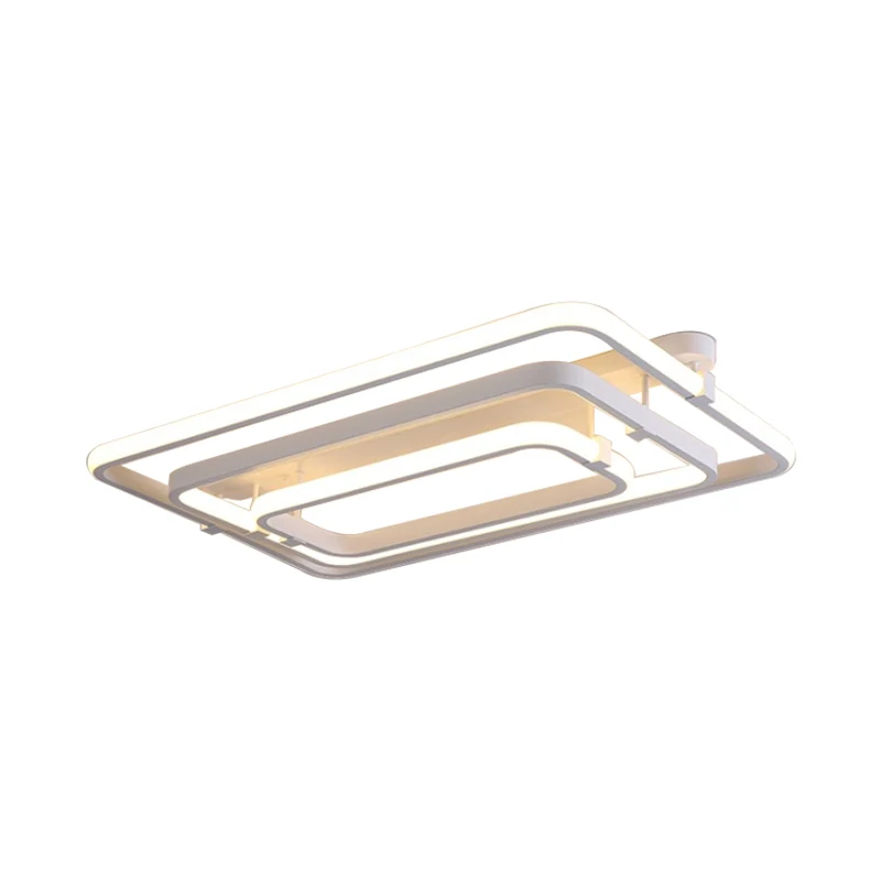 Rechthoekige acryl semi-inbouw modernistische 2/3 lampen witte led semi-inbouw plafondlamp wit/warm licht Clearhalo