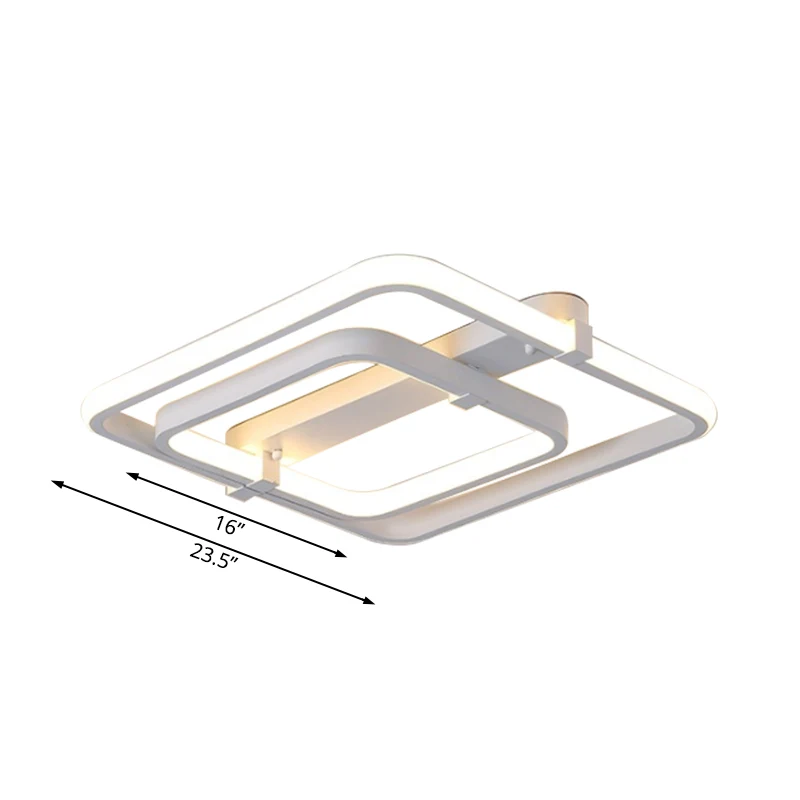 Rechthoekige acryl semi-inbouw modernistische 2/3 lampen witte led semi-inbouw plafondlamp wit/warm licht Clearhalo