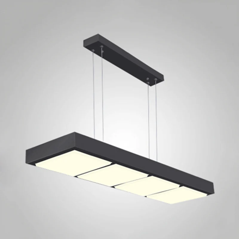 Rechthoekige eilandlamp modern metaal 3/4/5 lichts zwart/wit kantoorhanglamp warm/wit Clearhalo