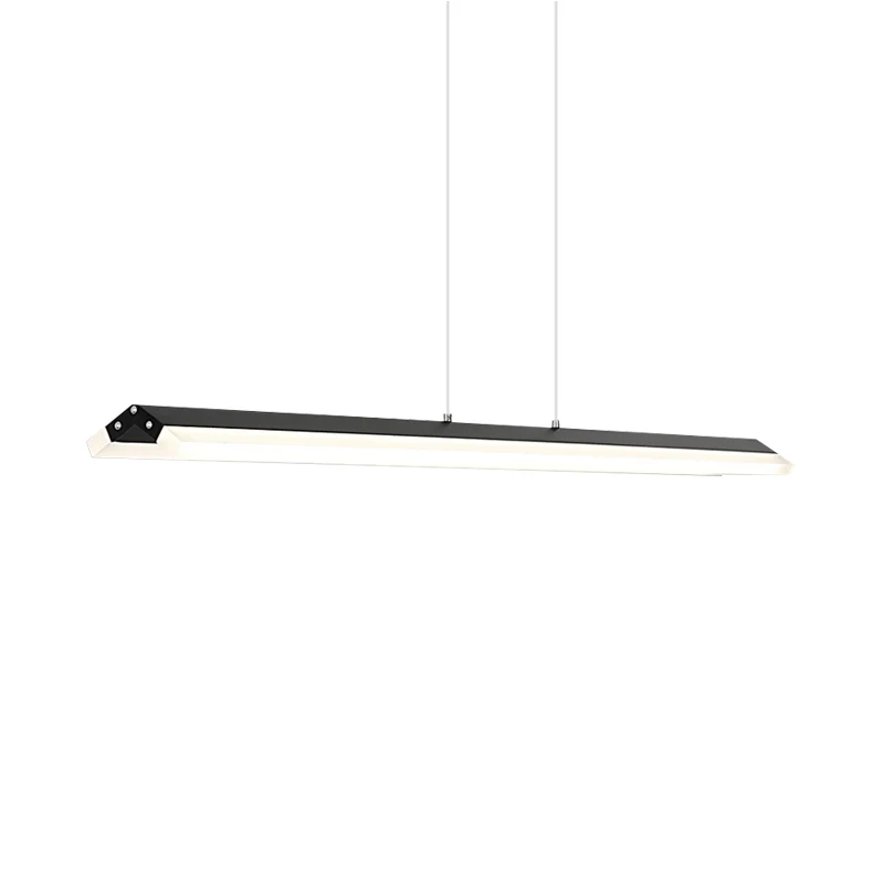 Rechthoekige hanglamp moderne acryl zwart/witte LED-plafondlamp voor eetkamer warm/wit licht, 27,5"/35,5"/43" breed Clearhalo