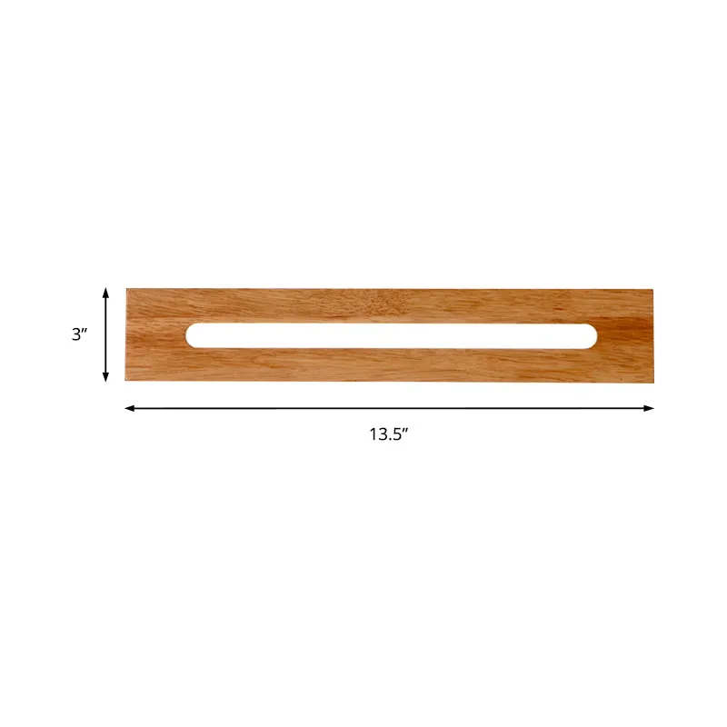 Rechthoekige houten wandmontage licht modernistische led bruine wandmontage ijdelheid lichtarmatuur warm licht, 14"/18"/21...