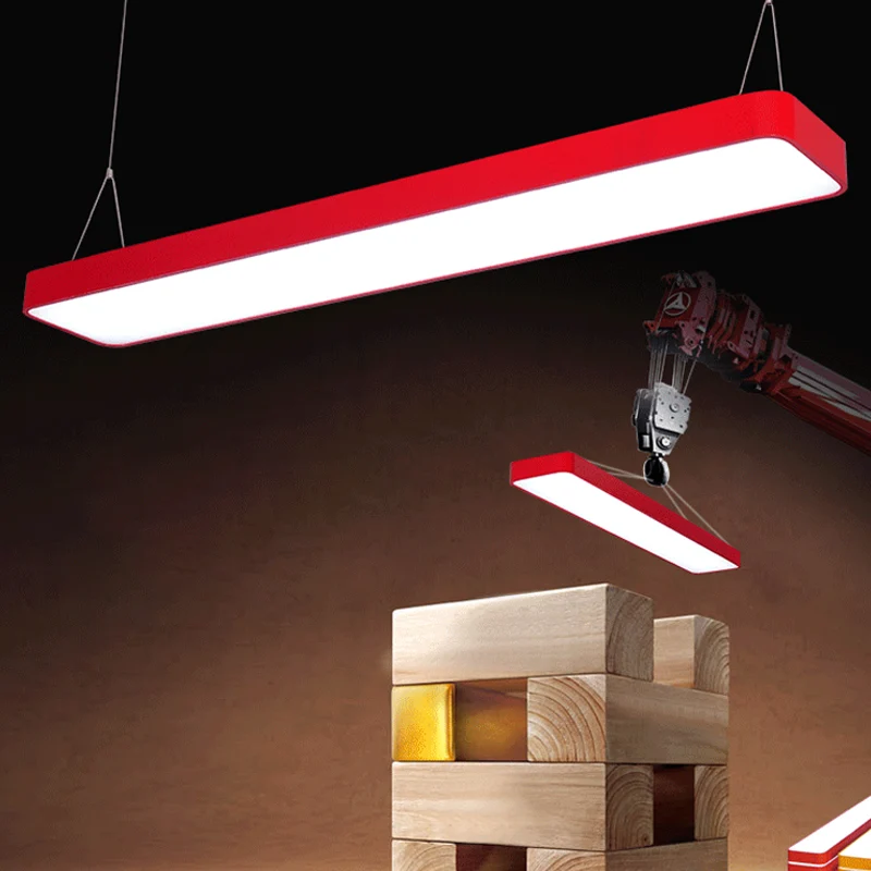 Rechthoekige kroonluchterverlichtingsset Hedendaagse acryl LED-plafondhanger voor speelkamer Clearhalo