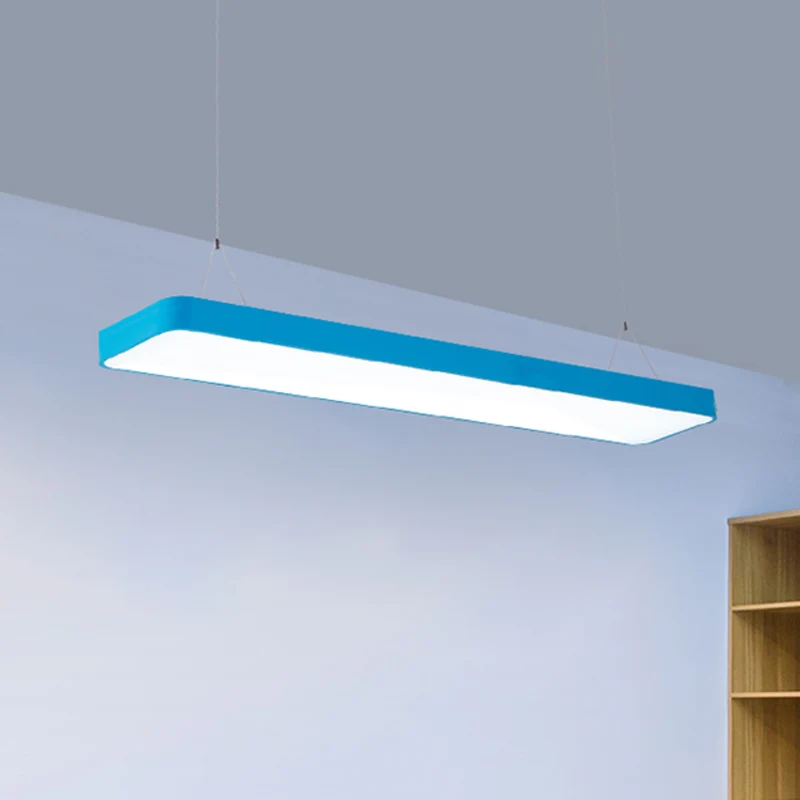 Rechthoekige kroonluchterverlichtingsset Hedendaagse acryl LED-plafondhanger voor speelkamer Clearhalo