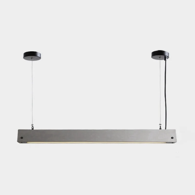 Rechthoekige lineaire eetkamer LED-hanglamp Cement Simplicity hangend eilandlicht grijs Clearhalo