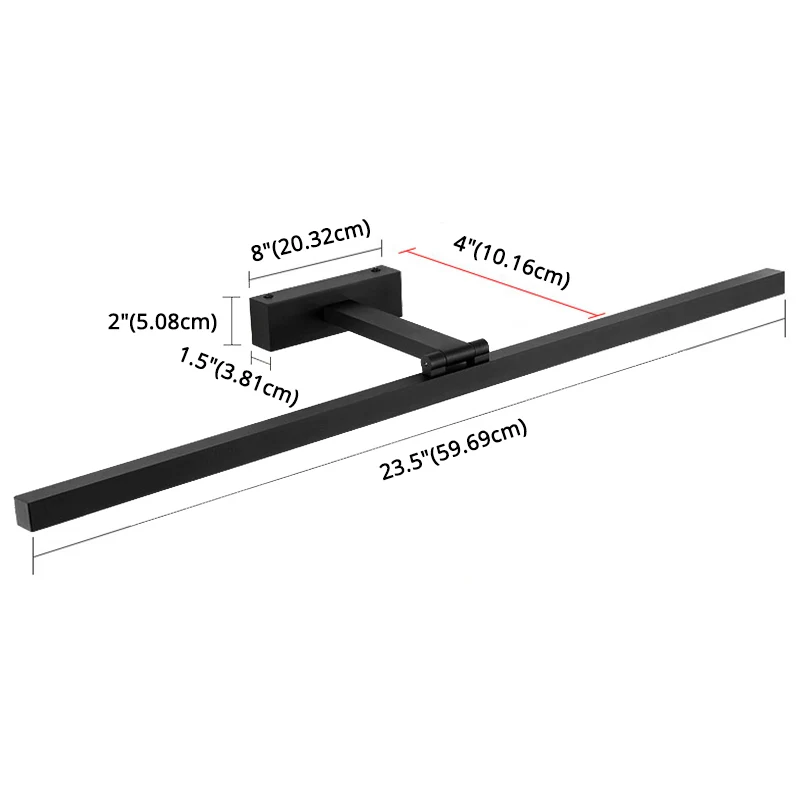 Rechthoekige make-up wandverlichtingsarmaturen Scandinavische minimalistische stijl aluminium enkele wastafellamp Clearhalo