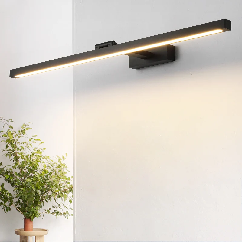Rechthoekige make-up wandverlichtingsarmaturen Scandinavische minimalistische stijl aluminium enkele wastafellamp Clearhalo
