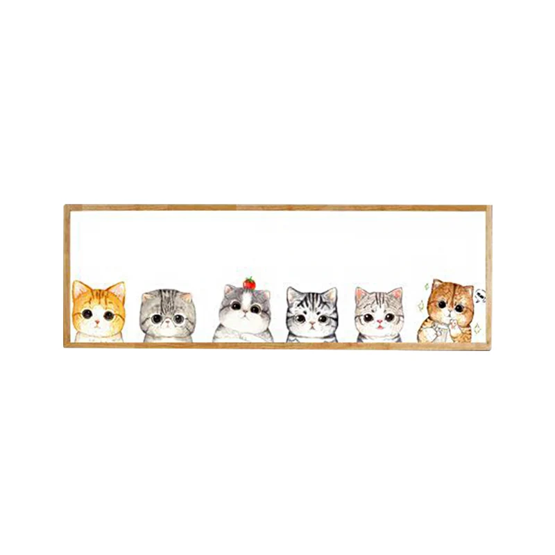 Rechthoekige metalen schattige kattenmuurschildering Lichte minimalistische stijl LED Houten wandgemonteerde lichtarmatuur...