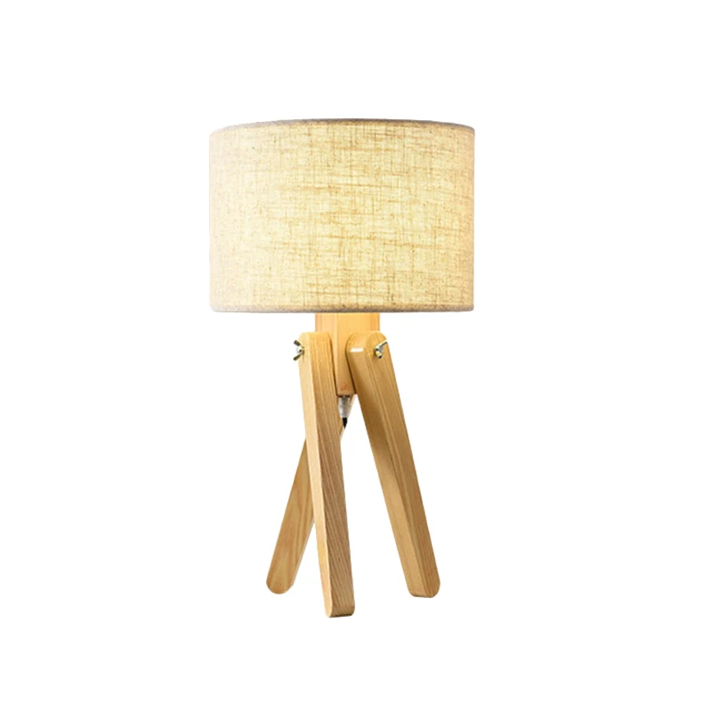 Rechtzijdige lampenkap Taaklamp Hedendaagse stof 1 lamp Leesboeklamp hout Clearhalo