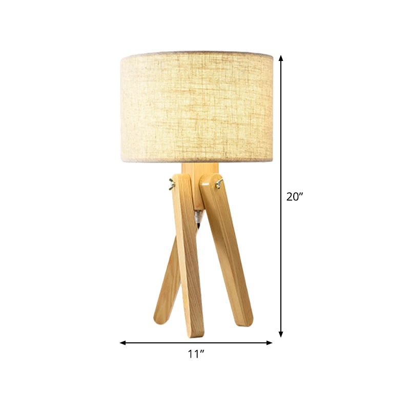 Rechtzijdige lampenkap Taaklamp Hedendaagse stof 1 lamp Leesboeklamp hout Clearhalo
