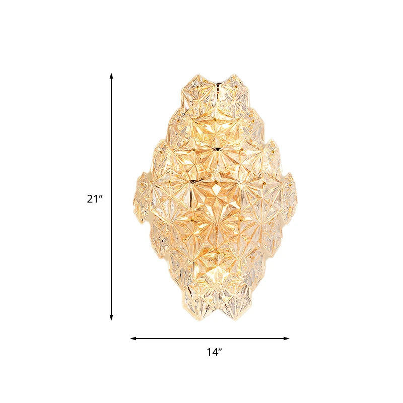 Rhombus Clear Crystal Sconce Light Moderne, stijlvolle 4-lichts inbouwlamp voor wandmontage Clearhalo