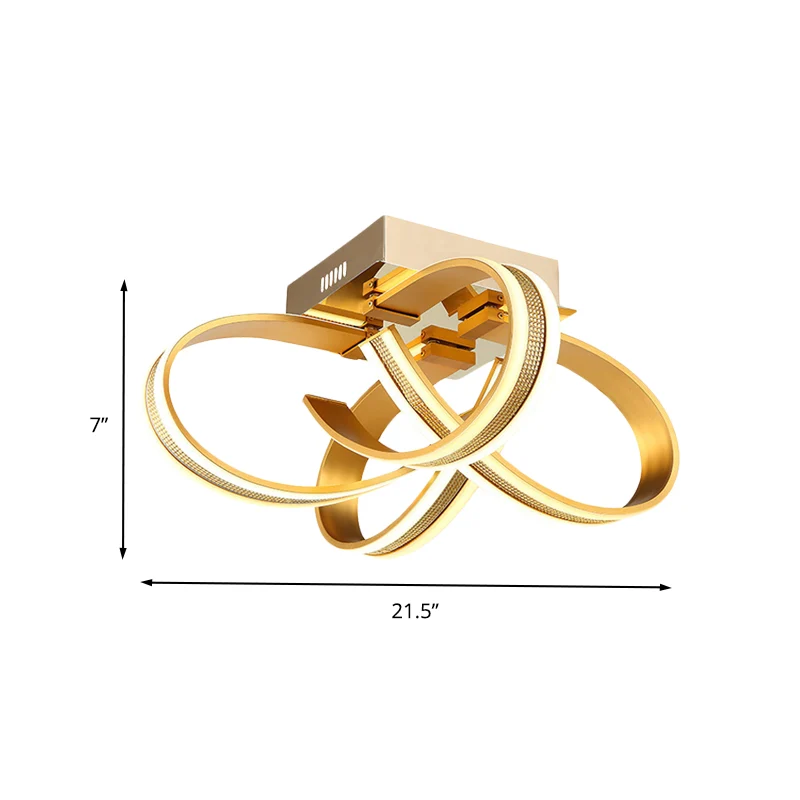 Ribbon Acryl Inbouwverlichting Moderne LED Gouden Semi-plafondinbouw voor woonkamer Clearhalo