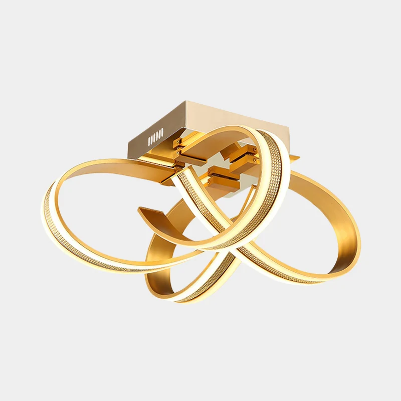 Ribbon Acryl Inbouwverlichting Moderne LED Gouden Semi-plafondinbouw voor woonkamer Clearhalo