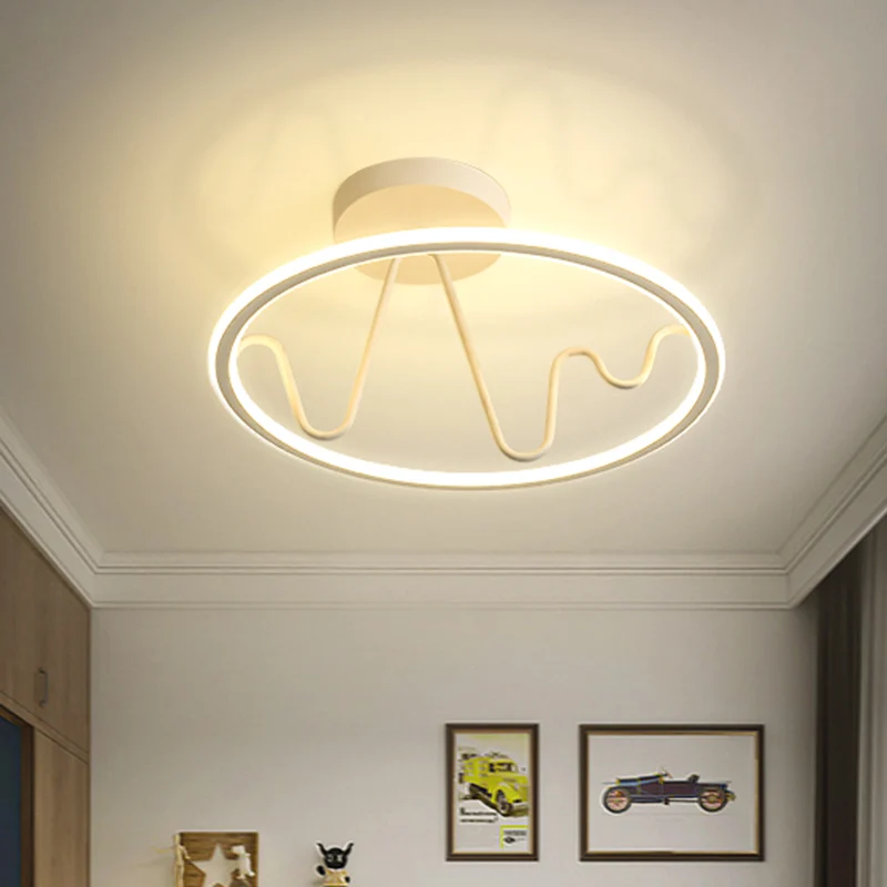 Ring met witte afwerking en spiraalvormige lijn, inbouw, eenvoudige LED-acryl semi-inbouwverlichting Clearhalo