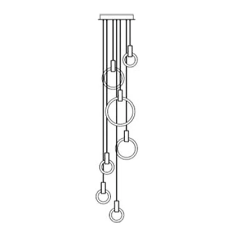 Ringvormige acryl LED multi-licht hanger moderne stijl gouden hangende verlichting voor trap Clearhalo