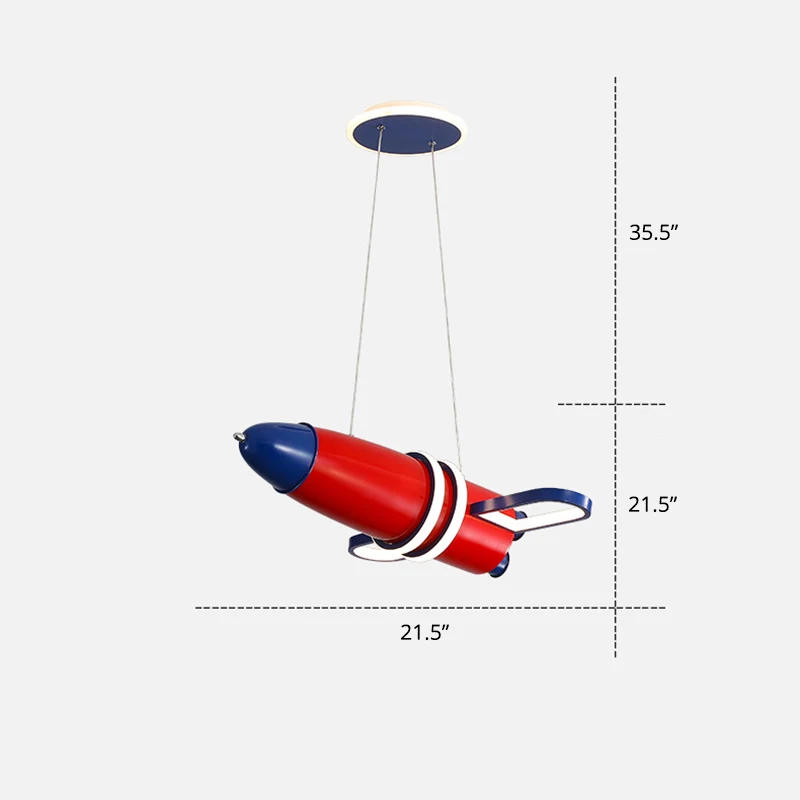 Rode en blauwe satelliet hanglamp Cartoon LED acryl kroonluchter voor babykamer Clearhalo
