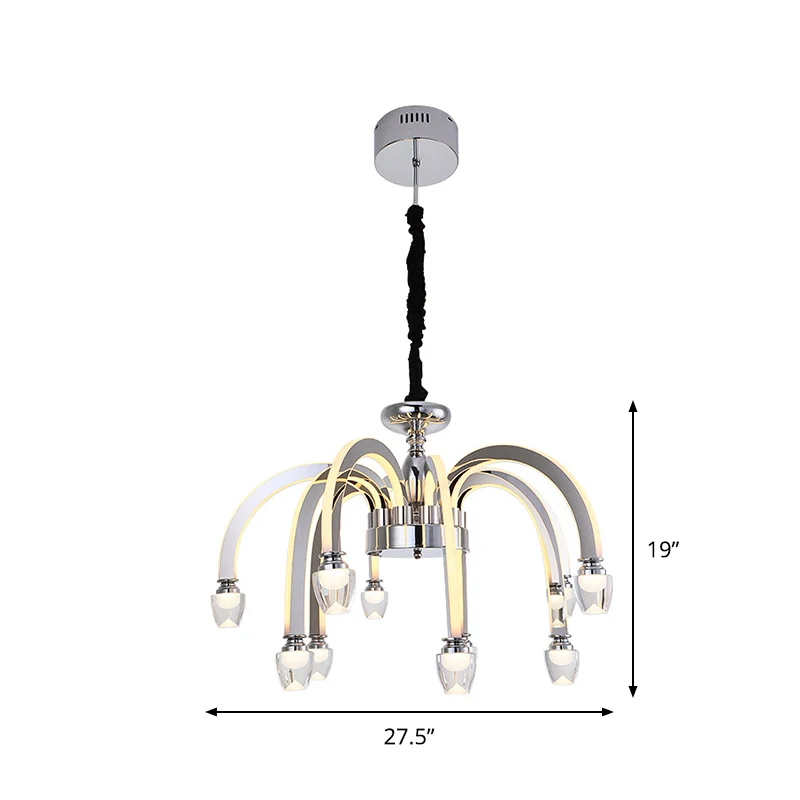 Roestvrijstalen hangende kroonluchter moderne eetkamer 21 "/27,5" brede LED-hanglampset chroom met kristallen kruisbloem C...