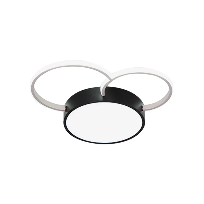 Rond, dicht bij het plafond, verlichting, modernisme, metalen LED-slaapkamer, inbouwlamp zwart-wit, 16"/19,5"/23,5" breed...