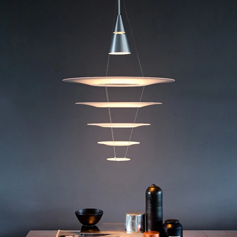 Ronde hanglamp met 1 kop, hedendaagse acryl-plafond-ophanglamp zilver Clearhalo