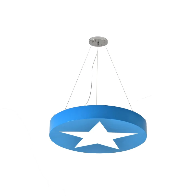 Ronde hanglamp voor kinderen met stermetaal, felgekleurde hanglamp voor op kantoor Clearhalo