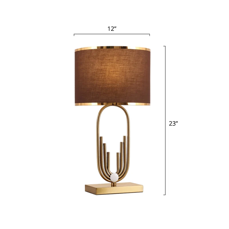 Ronde kap stof nachtkastje lamp vintage single-lamp studeerkamer tafel verlichtingsideeën koffie Clearhalo