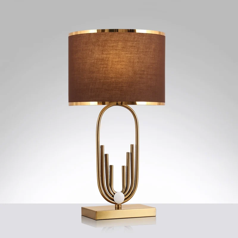 Ronde kap stof nachtkastje lamp vintage single-lamp studeerkamer tafel verlichtingsideeën koffie Clearhalo