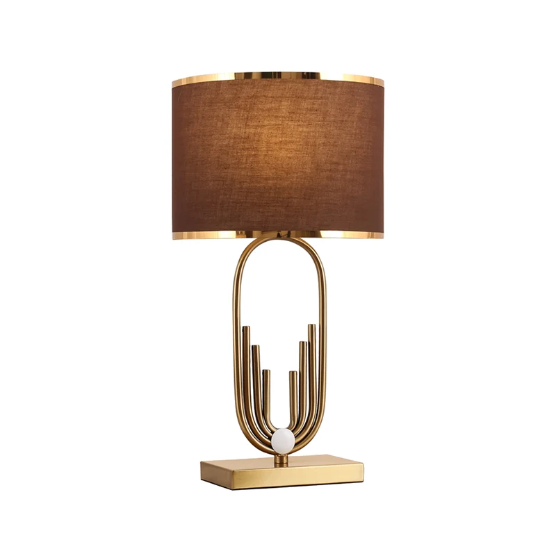 Ronde kap stof nachtkastje lamp vintage single-lamp studeerkamer tafel verlichtingsideeën koffie Clearhalo