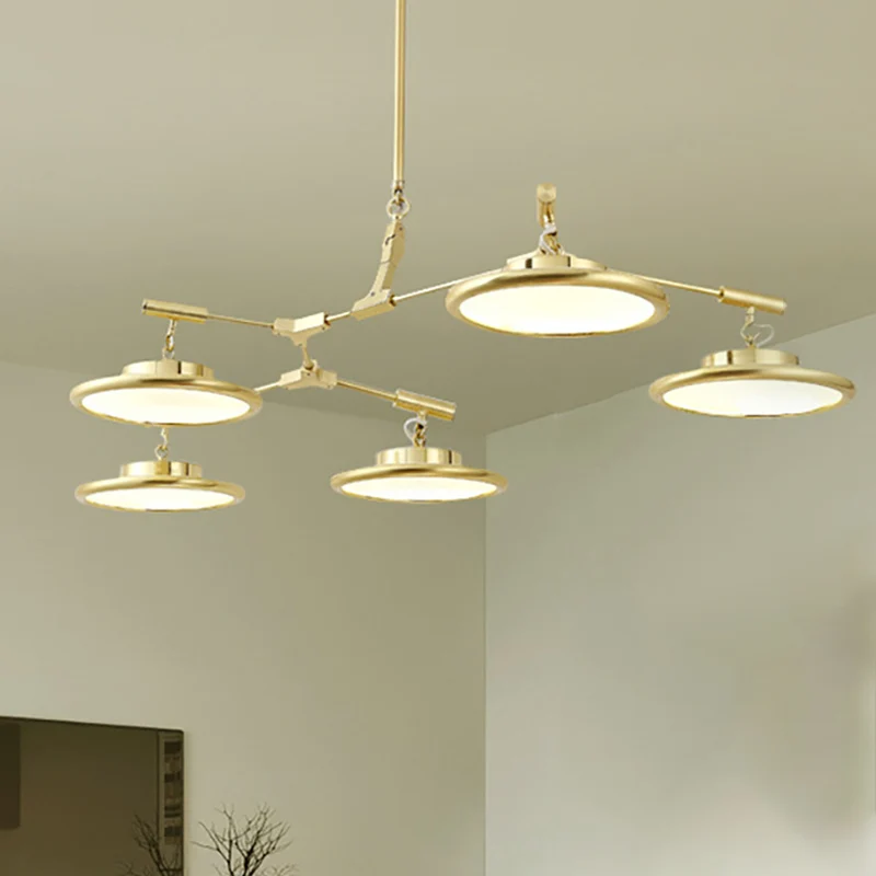 Ronde kroonluchter licht eigentijds glas 3/5/8 lichts gouden hangende hanger warm/wit licht Clearhalo