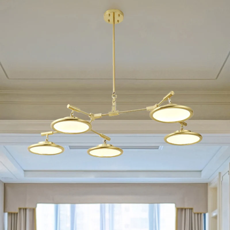 Ronde kroonluchter licht eigentijds glas 3/5/8 lichts gouden hangende hanger warm/wit licht Clearhalo
