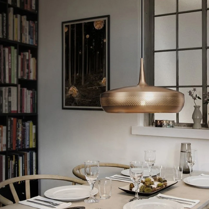 Ronde LED-hanglamp postmoderne stijl metalen eetkamer ophanglamp Clearhalo