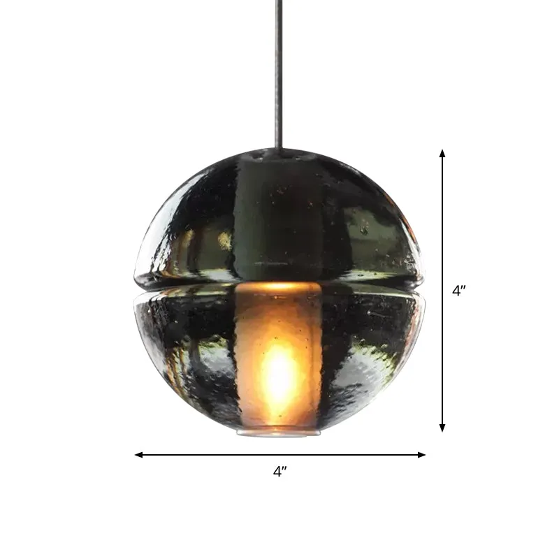 Ronde plafondlamp van helder glas, eigentijds hanglamp met 1 kop voor slaapkamer Clearhalo