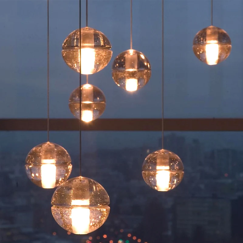 Ronde plafondlamp van helder glas, eigentijds hanglamp met 1 kop voor slaapkamer Clearhalo