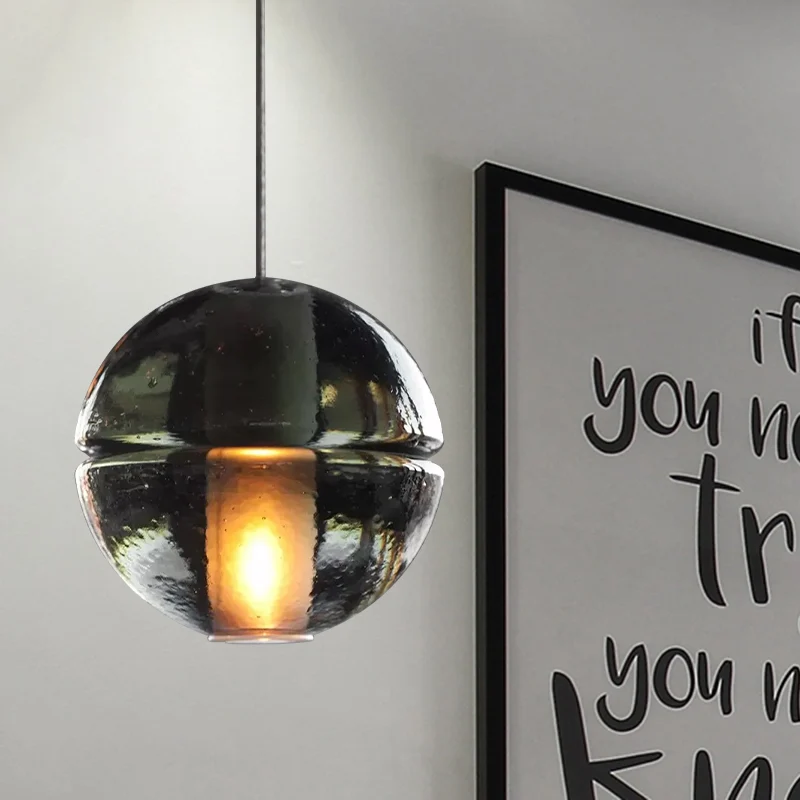 Ronde plafondlamp van helder glas, eigentijds hanglamp met 1 kop voor slaapkamer Clearhalo