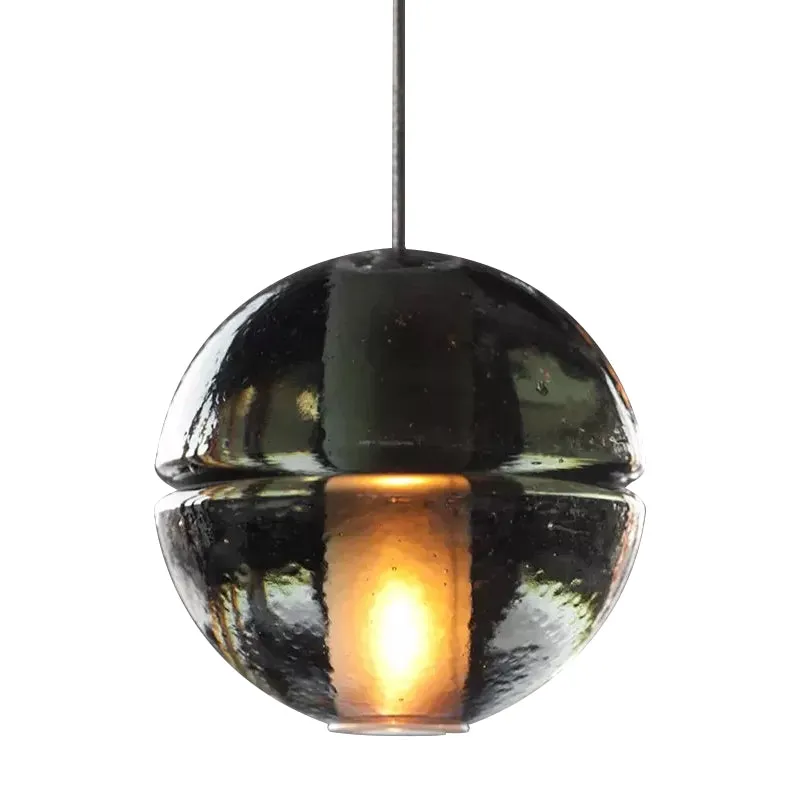 Ronde plafondlamp van helder glas, eigentijds hanglamp met 1 kop voor slaapkamer Clearhalo