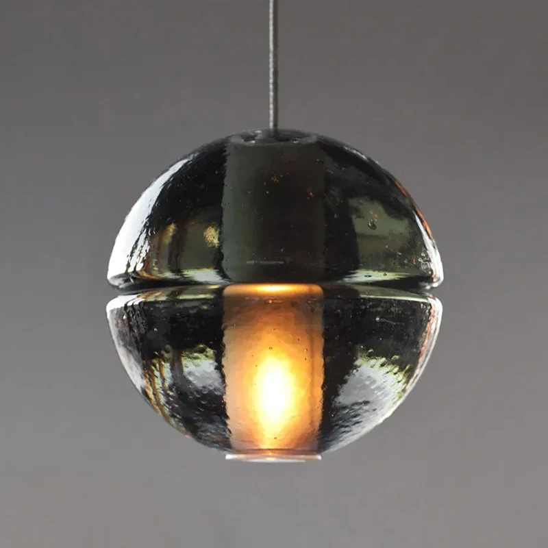 Ronde plafondlamp van helder glas, eigentijds hanglamp met 1 kop voor slaapkamer Clearhalo