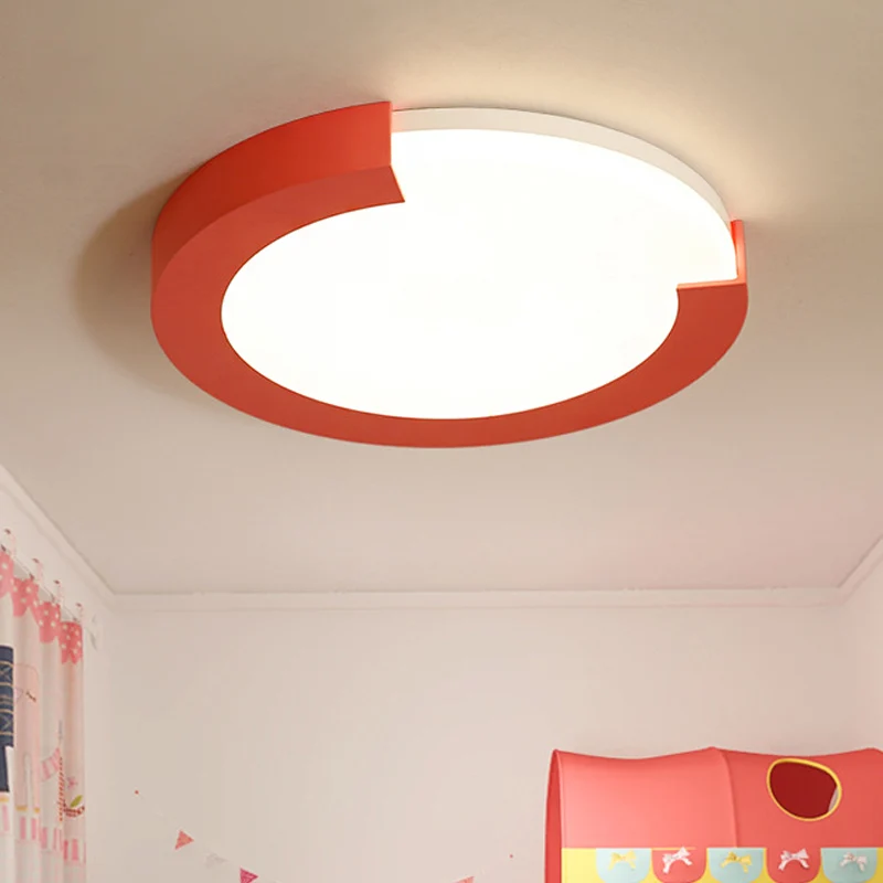 Ronde plafondlamp voor kinderslaapkamer, plafondlamp van acryl, eenvoudige stijl met ring Clearhalo