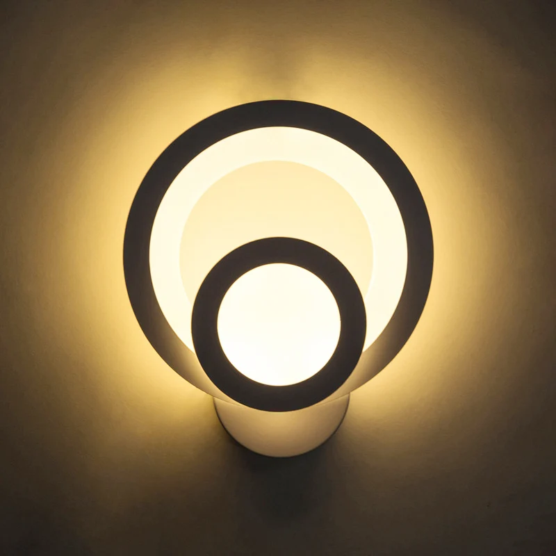 Ronde trapwandkandelaar van acryl LED moderne wandlamp warm/wit, 20 cm breed Clearhalo