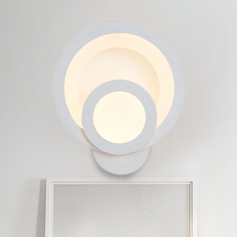 Ronde trapwandkandelaar van acryl LED moderne wandlamp warm/wit, 20 cm breed Clearhalo