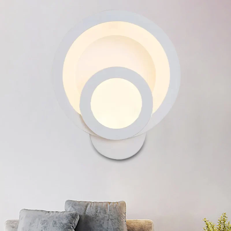 Ronde trapwandkandelaar van acryl LED moderne wandlamp warm/wit, 20 cm breed Clearhalo