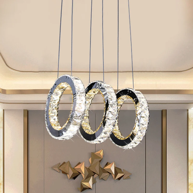 Ronde woonkamer cluster hanger kristal LED hedendaagse downlighting Clearhalo