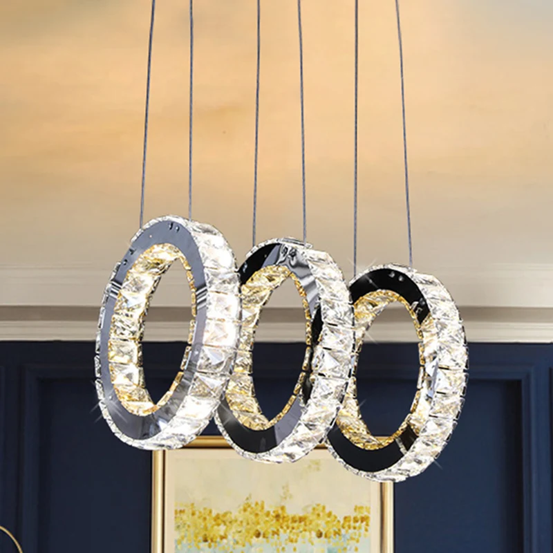 Ronde woonkamer cluster hanger kristal LED hedendaagse downlighting Clearhalo