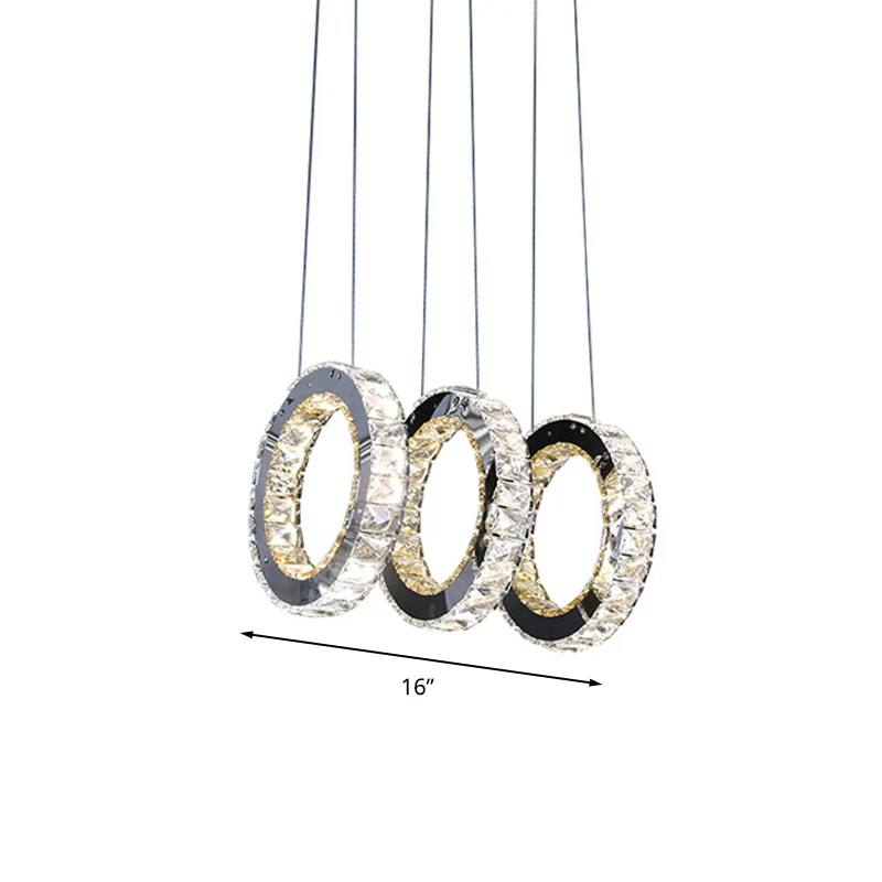 Ronde woonkamer cluster hanger kristal LED hedendaagse downlighting Clearhalo