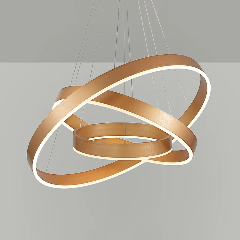 Ronde woonkamer LED-kroonluchter Metaal 3 koppen Minimalistische hanglamp koffie/goud Clearhalo