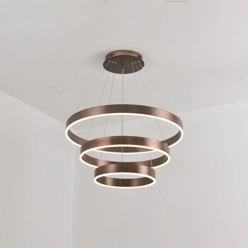 Ronde woonkamer LED-kroonluchter Metaal 3 koppen Minimalistische hanglamp koffie/goud Clearhalo